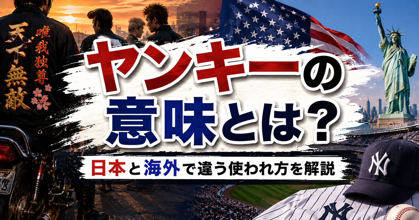ヤンキーの日本と海外での意味の違いを表したアイキャッチ画像