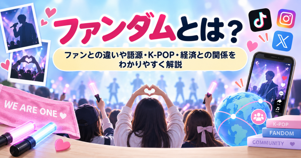 ファンダムとは？ファンとの違いや語源・K-POP・経済との関係を解説するイメージ